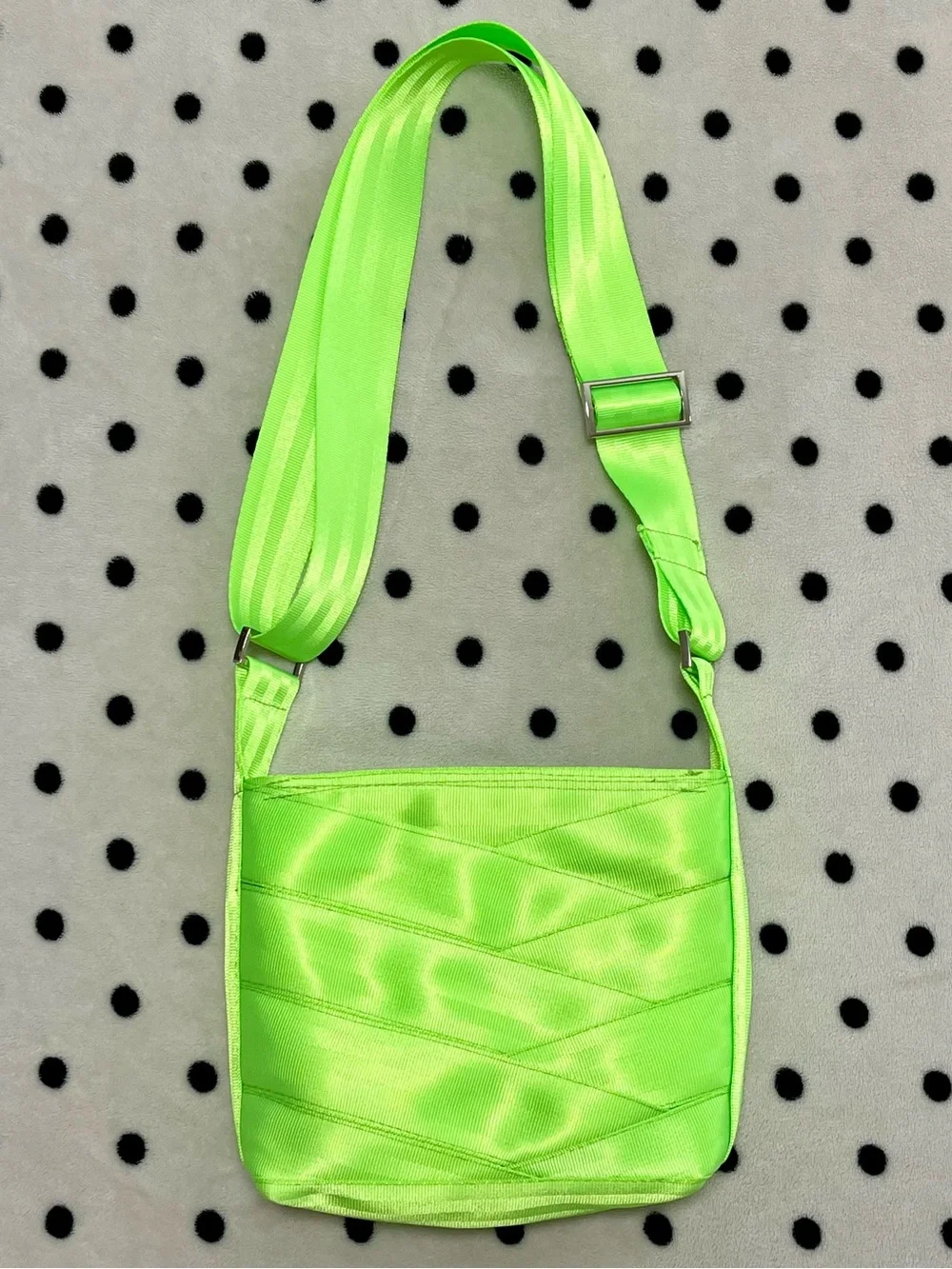 Neon Green Seat Belt Crossbody Bag by FiberTime